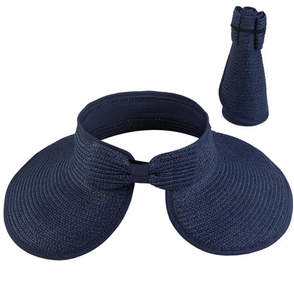 Women's Solid Color Cute Bow Design Wide Brim Straw Hat