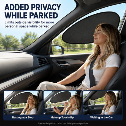 2/4-Pack Car Window Sun Shades - Static Cling UV Blocker & Glare Protector, Foldable Auto Accessories for Sedans & SUVs