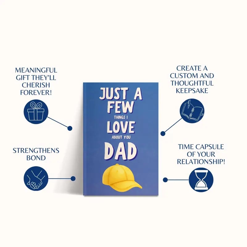 📖Just A Few Things I Love About You Dad Personalized Gift for Dad Father's Day Gift Fill In The Blank Memory Book Gift Idea For Dad