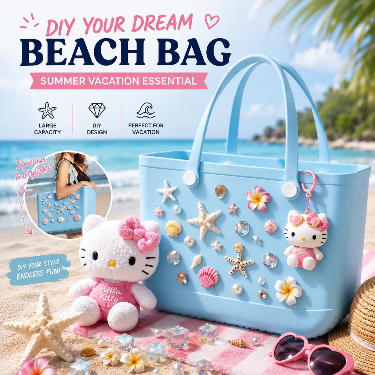 🌸 The Summer Icon: A Bespoke Beach Tote You Craft Yourself 🏖️