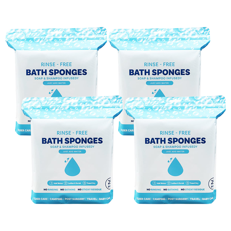 🎁 Freshness Anytime, Anywhere! 25 Large Rinse-Free Bathing Wipes for Adults