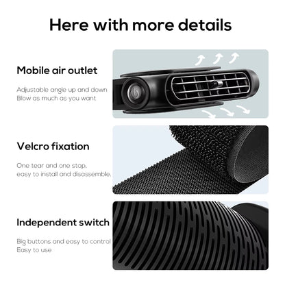 2026 Car Seat Fan Sunvisor Clip Fan