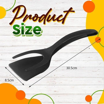 🥘 LIMITED-TIME ! 🍳 2-in-1 Grip Flip Tongs with Silicone Tips – Non-Scratch, Non-Stick, Heat-Resistant ✨