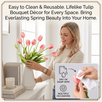🌷 Lifelike Tulip Bouquet Décor for Every Space