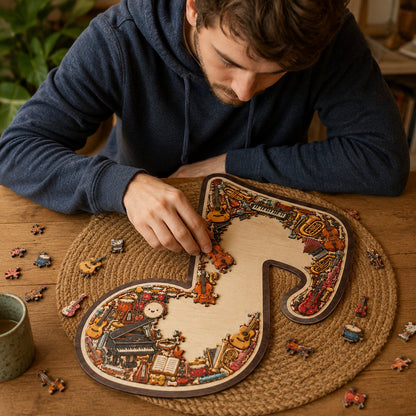 🎶Musical Note Instrument Jigsaw Puzzle Ornament✨