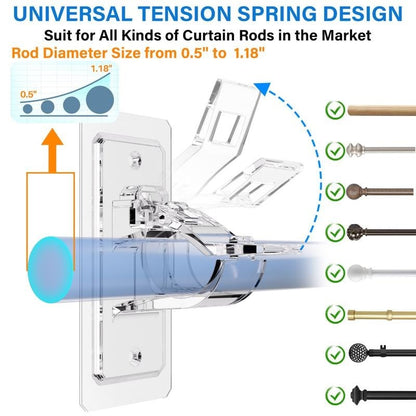 Drill-free curtain rod bracket