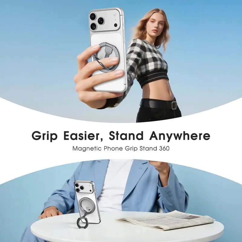 Double-Sided Magnetic Phone Stand Adjustable & Compatible with iPhone 12-17 Series