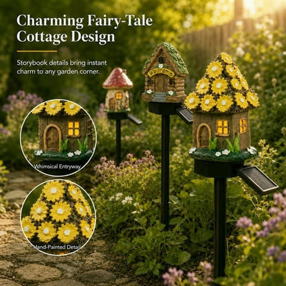 🍄✨ Turn Your Backyard Into An Enchanted Fairy Forest! Solar Mushroom Cottage Garden Light