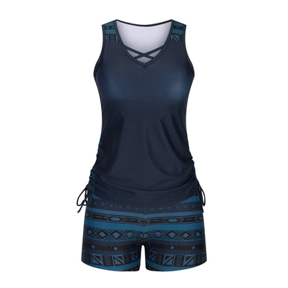 Women's Tummy Control Tankini Set with Built-In Bra – Flattering Boho Swimwear with Shorts🔥