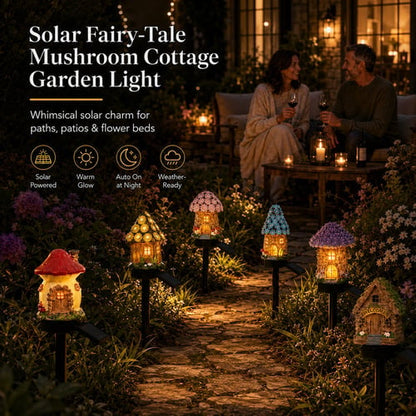 🍄✨ Turn Your Backyard Into An Enchanted Fairy Forest! Solar Mushroom Cottage Garden Light