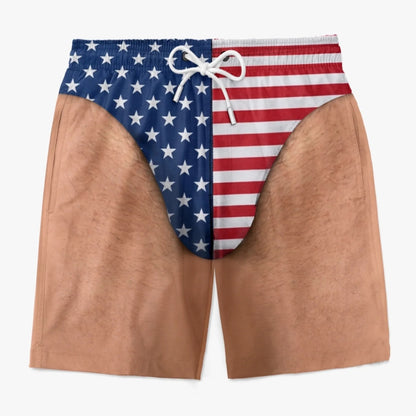 US Funny Patriotic Men’s Swim Trunks – Freedom & Chill Summer Beach Shorts 🏖️😎