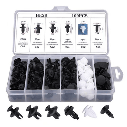 Expansion Screw Clips Set for Automobiles Mudguard Leaf Plates Door Panel Clips(100 PCS)