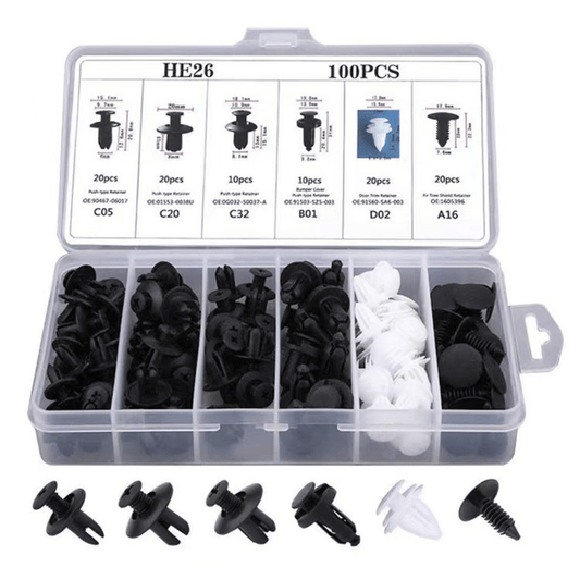 Expansion Screw Clips Set for Automobiles Mudguard Leaf Plates Door Panel Clips(100 PCS)