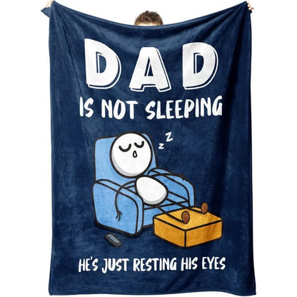 🔥Father's Day🔥Dad Is Not Sleeping Funny Flannel Blanket