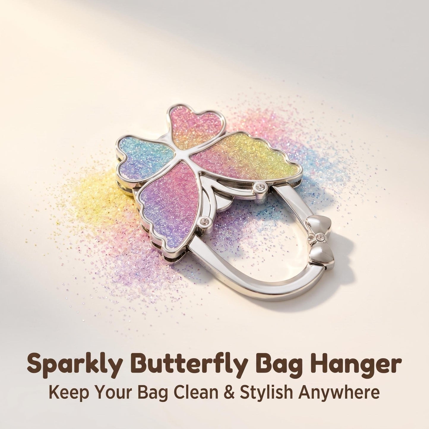 Butterfly Foldable Handbag Hook – Stylish, Portable & Non-Slip Bag Hanger