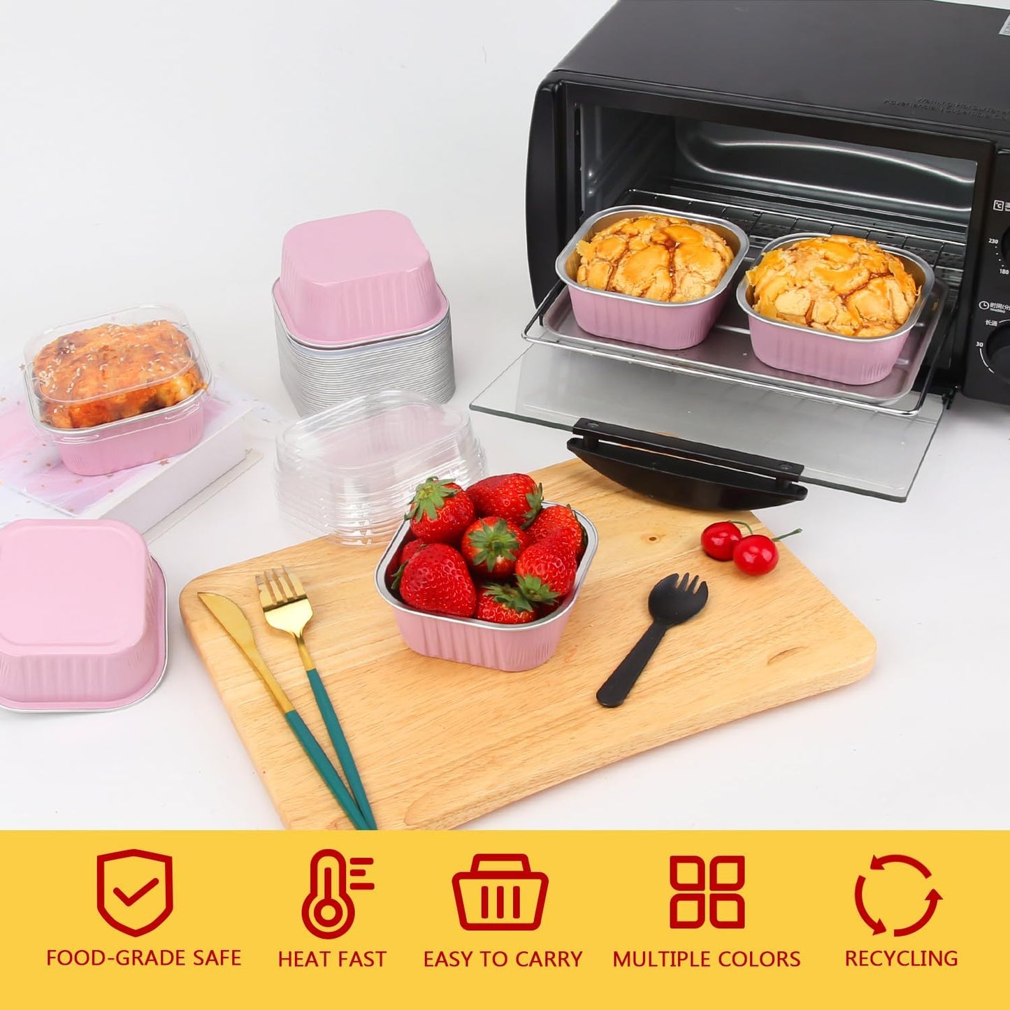 🎉120Pcs Portable Disposable Foil Cupcake Pans For Baking Picnic Party Use🍰