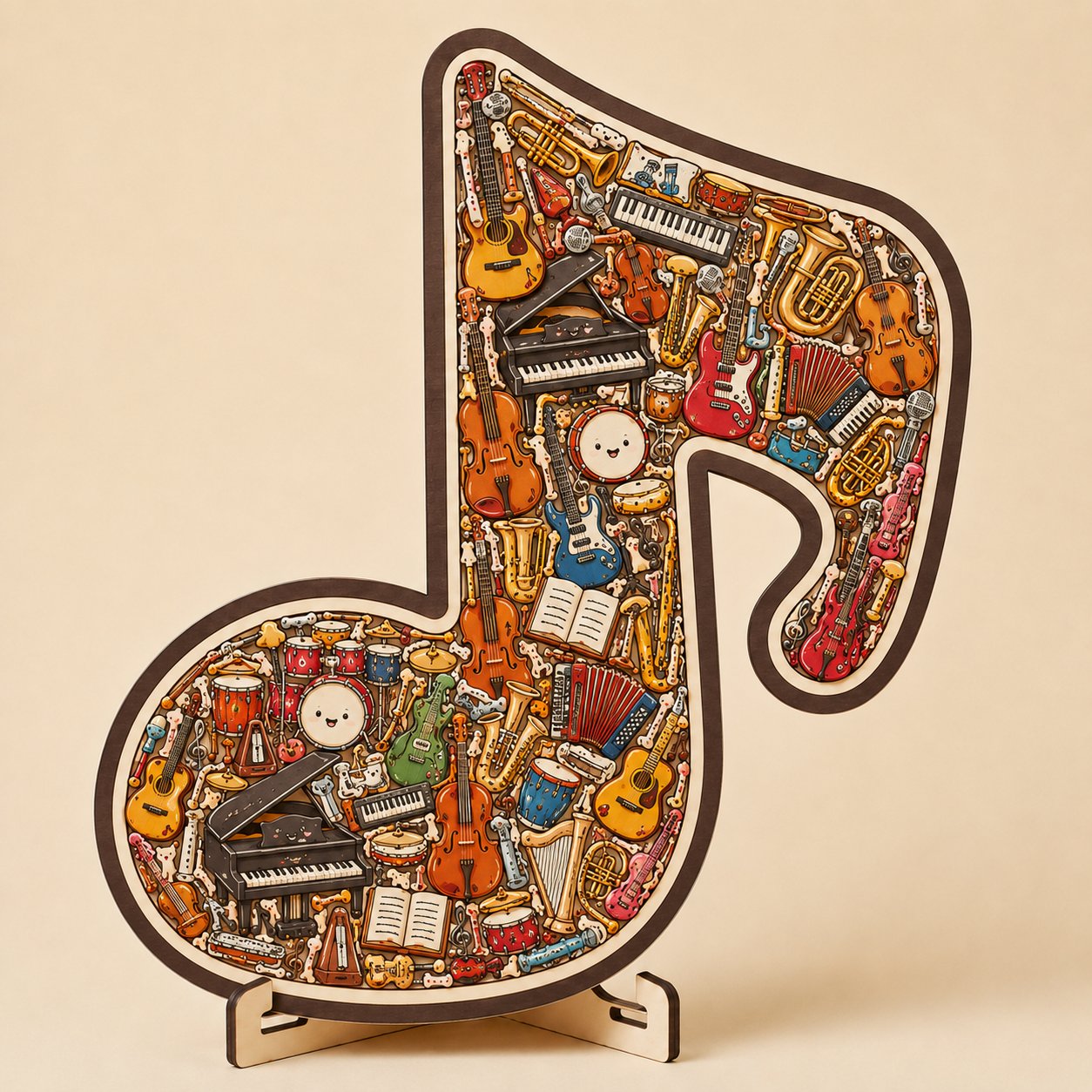 🎶Musical Note Instrument Jigsaw Puzzle Ornament✨