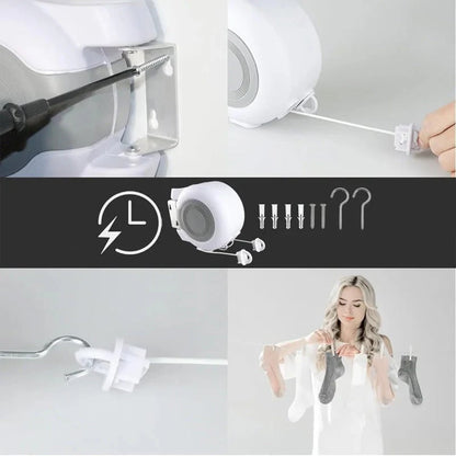 Invisible Retractable Clothesline with Dual Lines