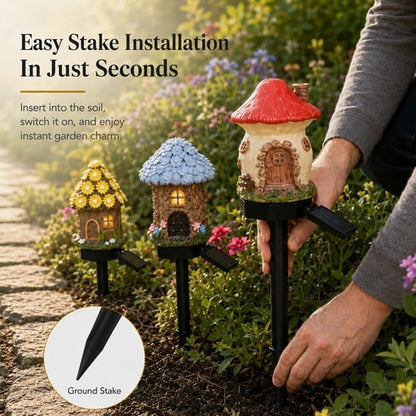 🍄✨ Turn Your Backyard Into An Enchanted Fairy Forest! Solar Mushroom Cottage Garden Light