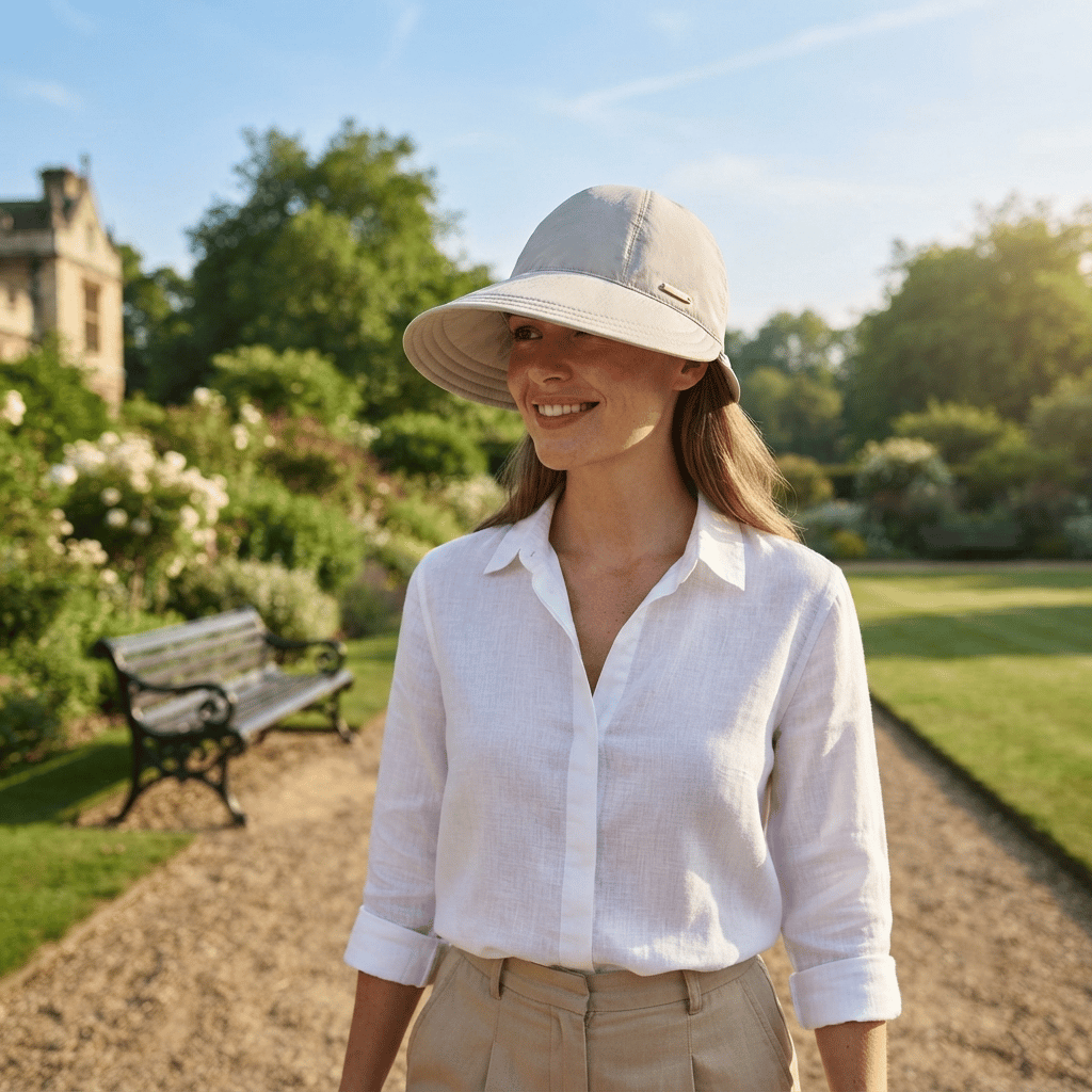 🧢Women's Wide Brim Sun Visor Hat – Open Top Ponytail Friendly Design