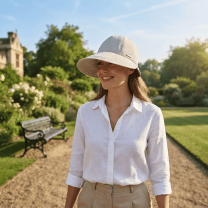 🧢Women's Wide Brim Sun Visor Hat – Open Top Ponytail Friendly Design