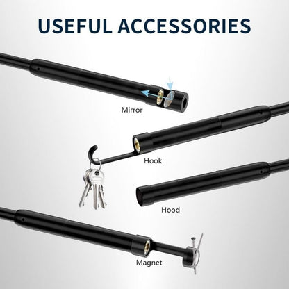 16.4ft Endoscope Camera with Light for iPhone and Android, 480P HD IP67 Waterproof Borescope with 6 Adjustable LED Lights, Semi-Rigid Snake Camera, 5.5mm Black, Diagnostic Tool