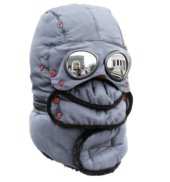 Winter Thermal Hat with Glasses Windproof Ski Mask Cap Fashion Warm Hat for Cycling