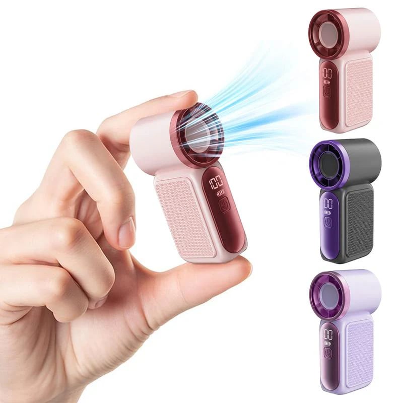 🥳2026 HOT SALE🥳💞❄️ ! Turbo Handheld Fan, 6 speeds, LED display. 3000mAh battery 🌬️✨