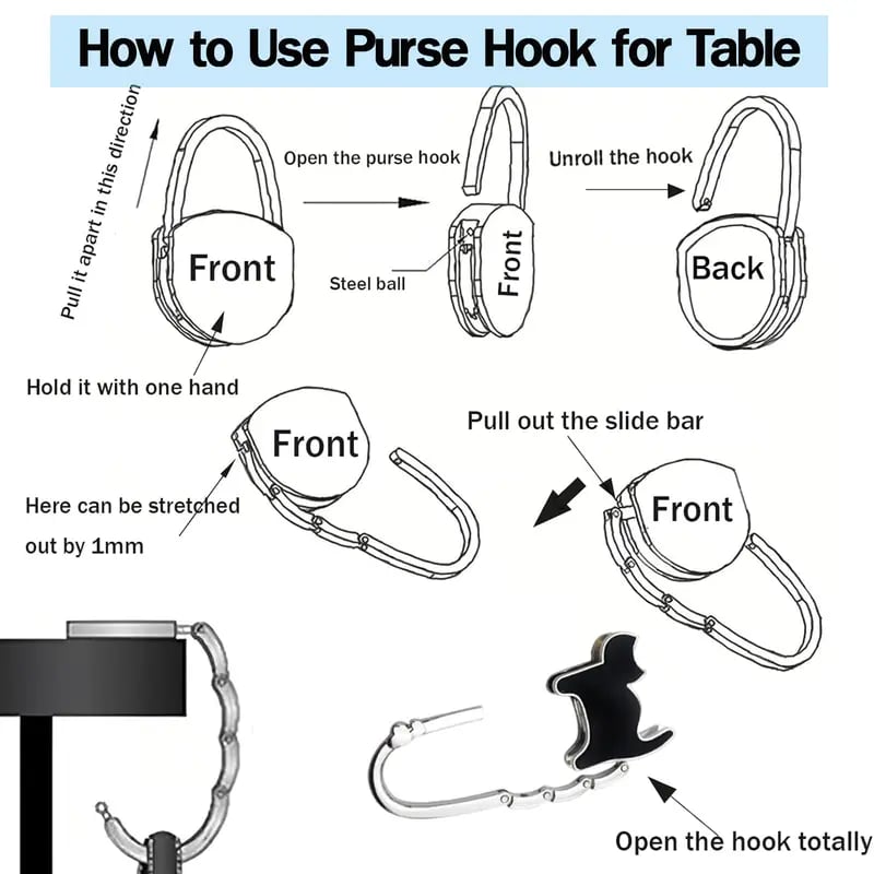 Butterfly Foldable Handbag Hook – Stylish, Portable & Non-Slip Bag Hanger