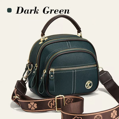 🛫Classic Multifunctional Compartments Adjustable Wide Shoulder Strap Leather Crossbody Bag
