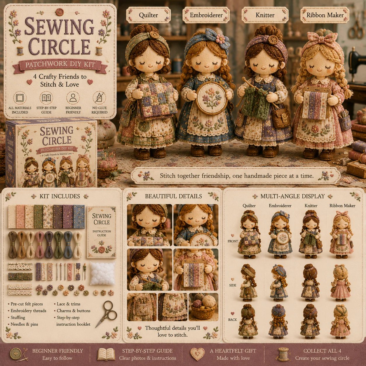 🎁🧵 Tiny Worlds Collection – Patchwork DIY Kit Series