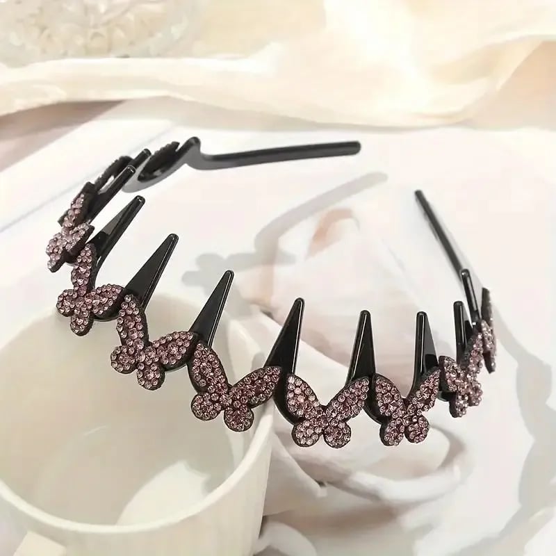 Wavy Crystal Headband Set, Plain Unisex Hair Accessory