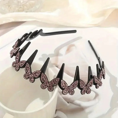 Wavy Crystal Headband Set, Plain Unisex Hair Accessory