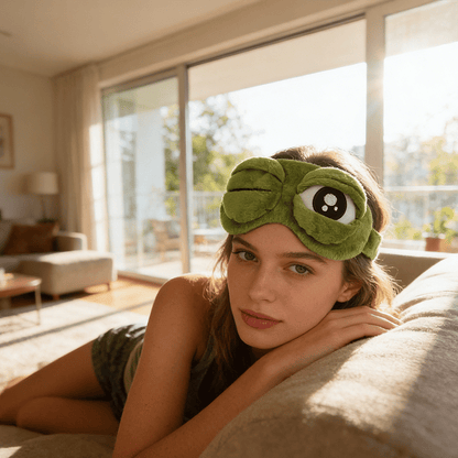 🎁Last Day Promotion 49% OFF🔥3D Frog Sleep Mask, Contoured Eye Mask with Adjustable Strap, Soft Cotton-Blend Fabric