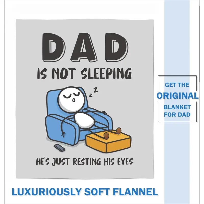 🔥Father's Day🔥Dad Is Not Sleeping Funny Flannel Blanket
