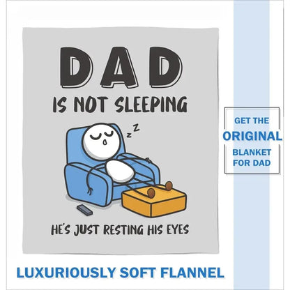 🔥Father's Day🔥Dad Is Not Sleeping Funny Flannel Blanket