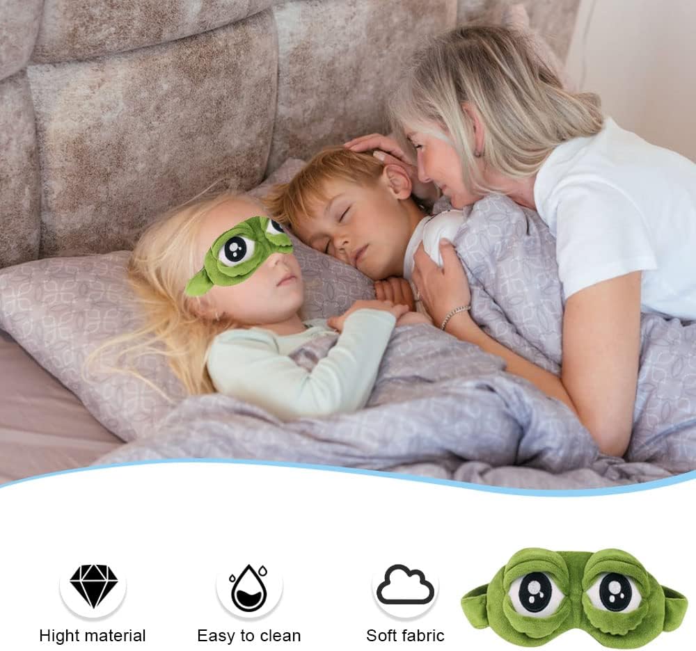 🎁Last Day Promotion 49% OFF🔥3D Frog Sleep Mask, Contoured Eye Mask with Adjustable Strap, Soft Cotton-Blend Fabric