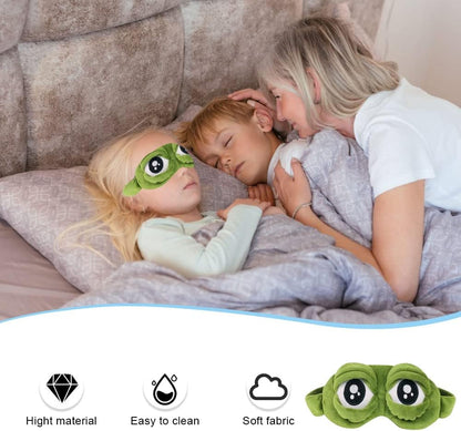 🎁Last Day Promotion 49% OFF🔥3D Frog Sleep Mask, Contoured Eye Mask with Adjustable Strap, Soft Cotton-Blend Fabric