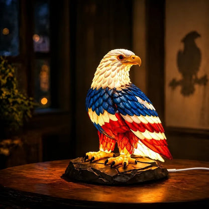 ⚡️Independence Day 🦅🌙U.S. 250th Eagle Stained Glass Table Lamp✨