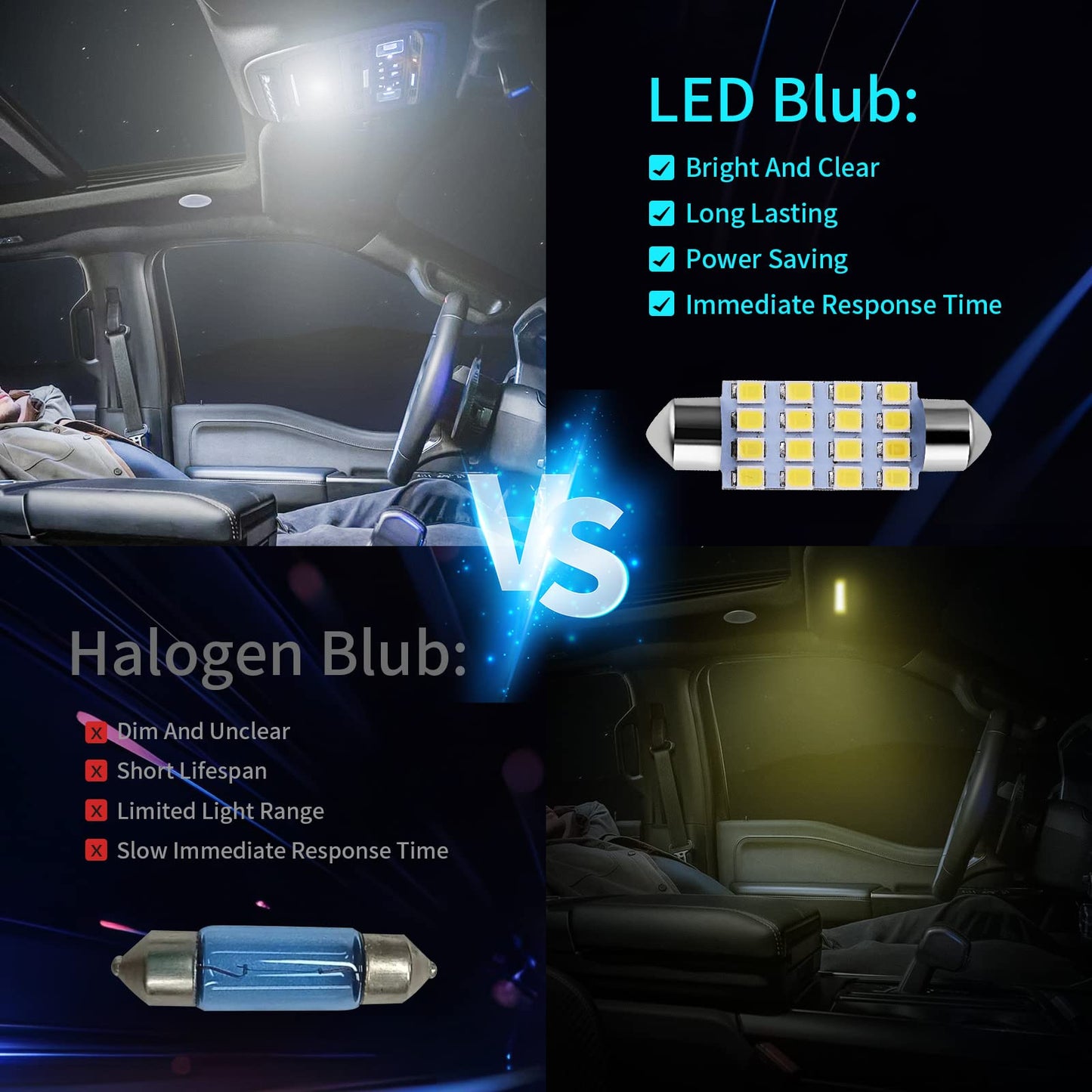 💡 42PCS Car Interior LED Light Kit – Super Bright Upgrade