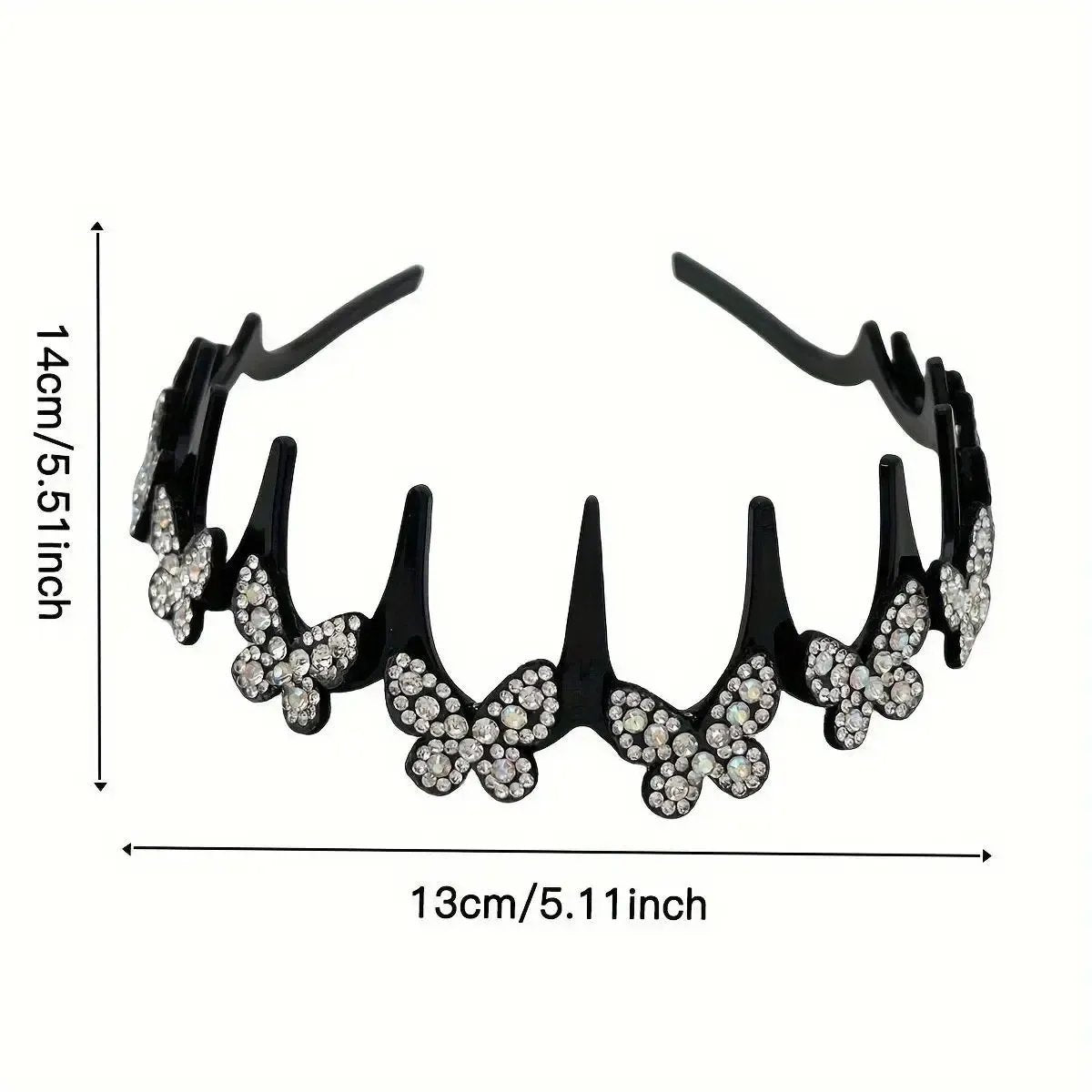 Wavy Crystal Headband Set, Plain Unisex Hair Accessory