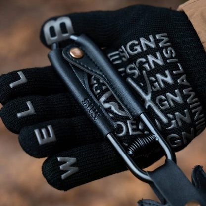 🔥Camping Fire Tongs | Heavy-Duty Carbon Steel | 55cm (21.6") | Leather Sheath | Serrated Grip | Brown/Black Options