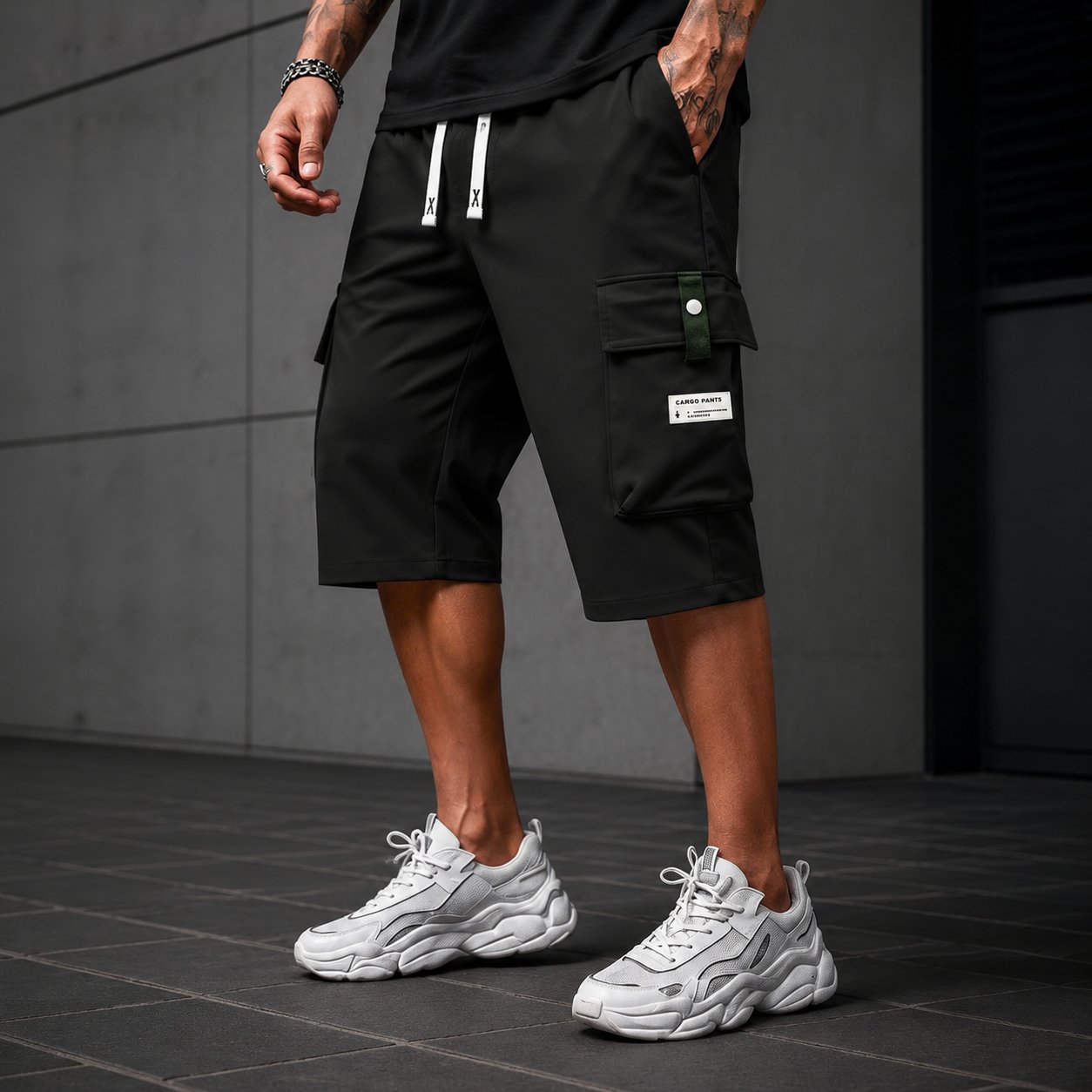⏳LAST DAY SALE 49% OFF !!📢Men's Casual Drawstring Capri Cargo Pants 🔥