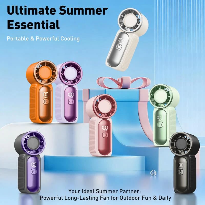 🥳2026 HOT SALE🥳💞❄️ ! Turbo Handheld Fan, 6 speeds, LED display. 3000mAh battery 🌬️✨