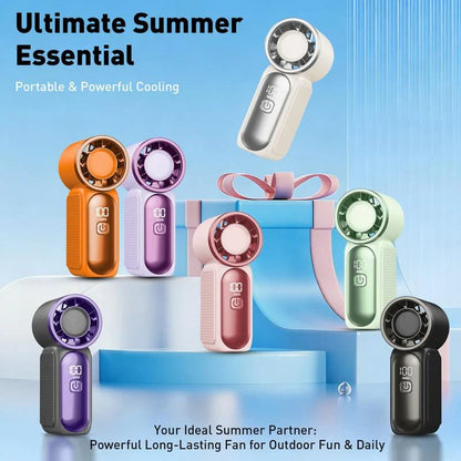 🥳2026 HOT SALE🥳💞❄️ ! Turbo Handheld Fan, 6 speeds, LED display. 3000mAh battery 🌬️✨