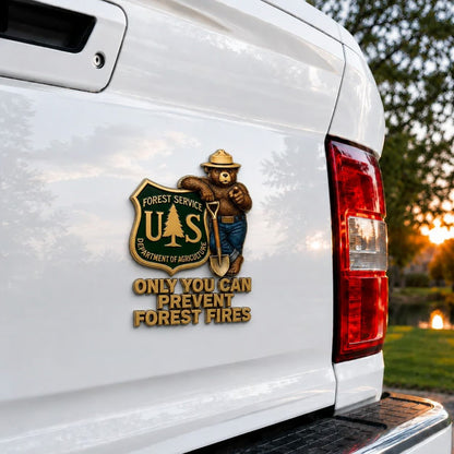 🔥HOT SALE 48% OFF🐻🚗USFS Bear Only You Can Prevent Wildfires Car Emblem Metal Badge🌲✨
