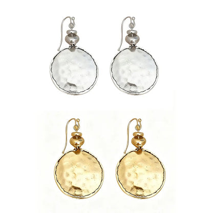 Vintage Hammered Metal Drop Earrings