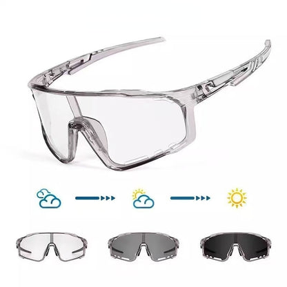 Unisex Photochromic Cycling Sunglasses - Windproof for Road Bike, Day and Night Outdoor Sports Use