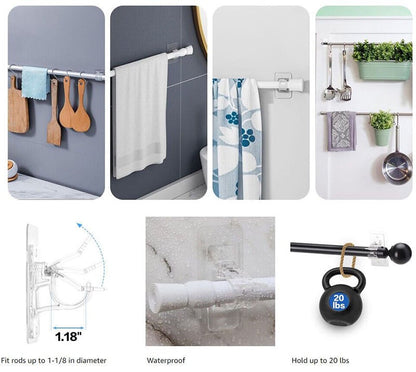 Drill-free curtain rod bracket