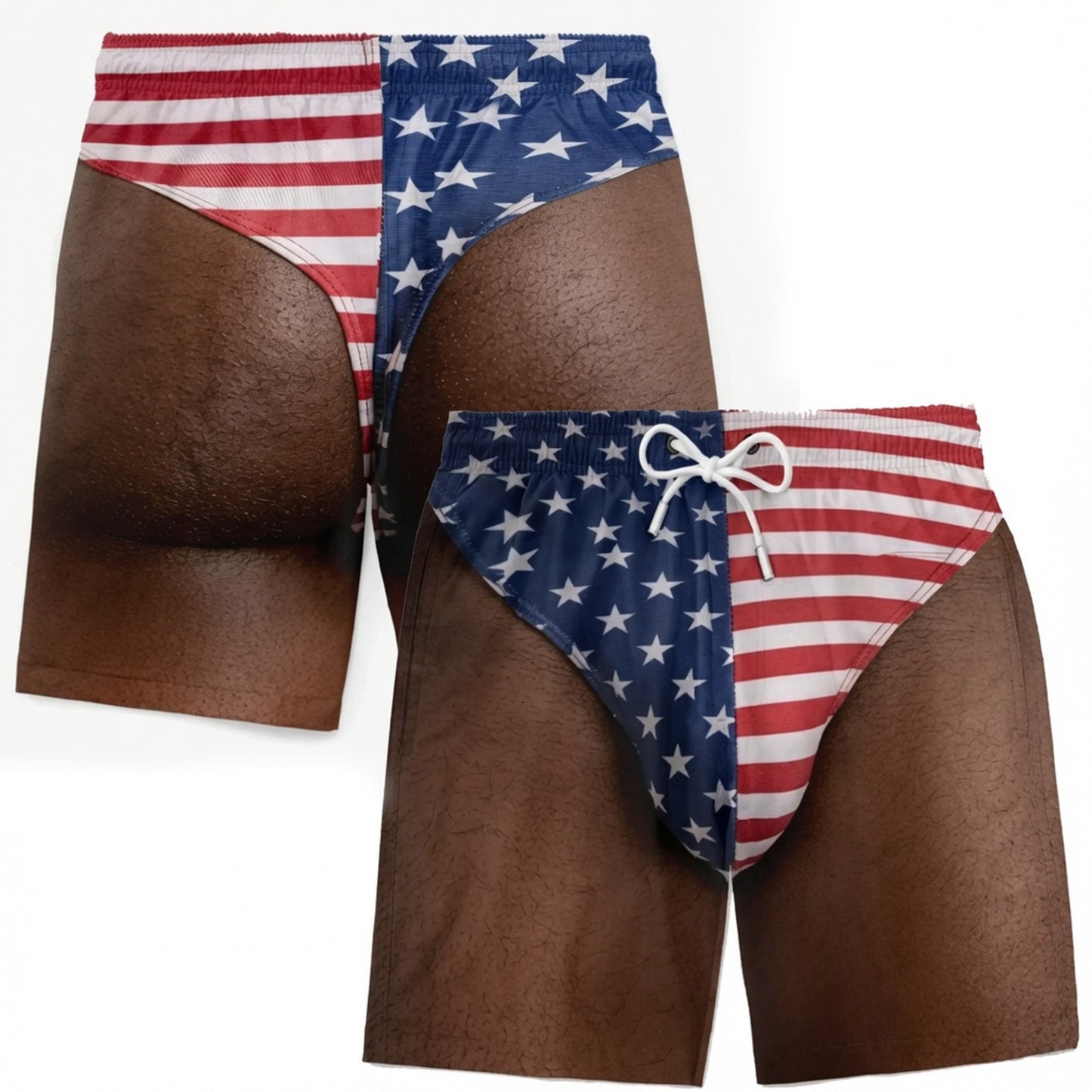 US Funny Patriotic Men’s Swim Trunks – Freedom & Chill Summer Beach Shorts 🏖️😎